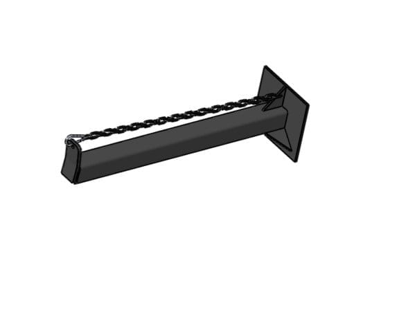 3 Degree Angle Tire Chain Hanger with Securing Chain and Clip