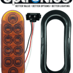 LED Oval Amber Light Kit with Plug & Grommet