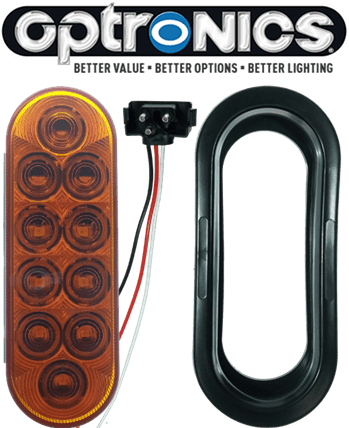 LED Oval Amber Light Kit with Plug & Grommet