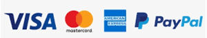 Visa, MC, AMEX, PayPal logo